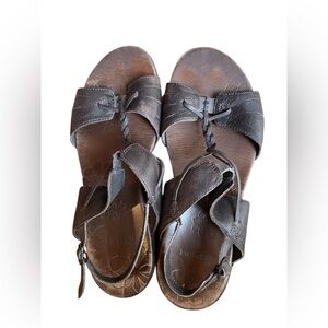 Merrell Micca Leather Sandal Women 9 Brown Slingback Ankle Strap Mahogany